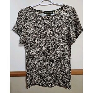 90s Y2K Valentina Crinkle Popcorn Shirt Top Leopard Print One Size Fits All